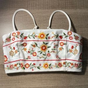 Forever 21 white with red & yellow flowers